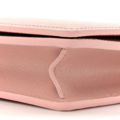 Gucci Textured Calfskin Script Logo Wallet On Chain Light Pink 8 of 14