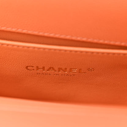 Chanel Caviar Quilted Small Boy Flap Orange 6 of 10