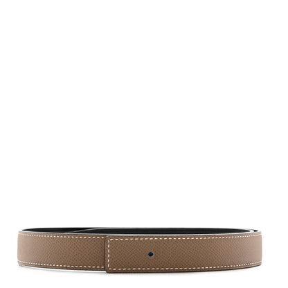 Hermes Swift Epsom 24mm Belt Strap 75 30 Black Etoupe 1 of 6