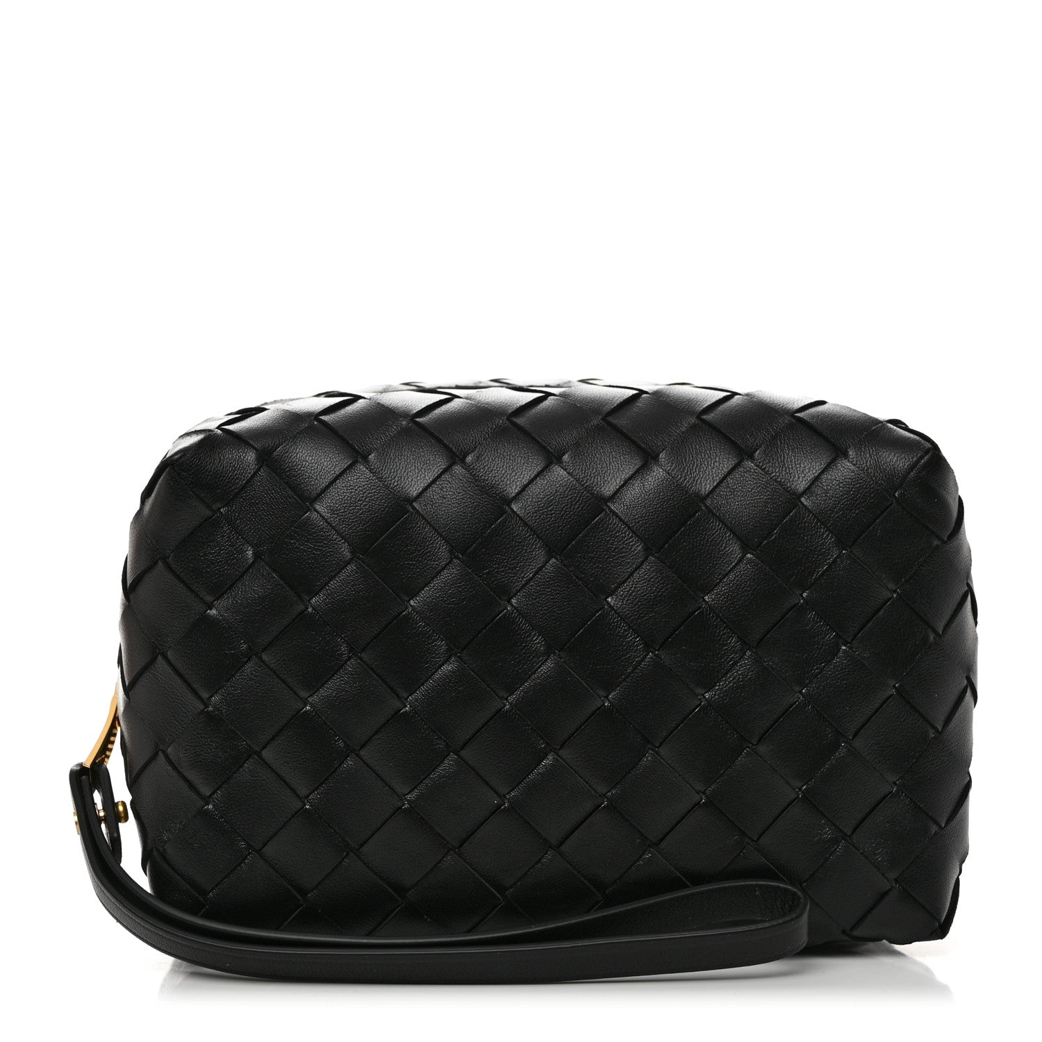 Bottega Veneta Nappa Intrecciato Zip Wristlet Clutch Black 1 of 8