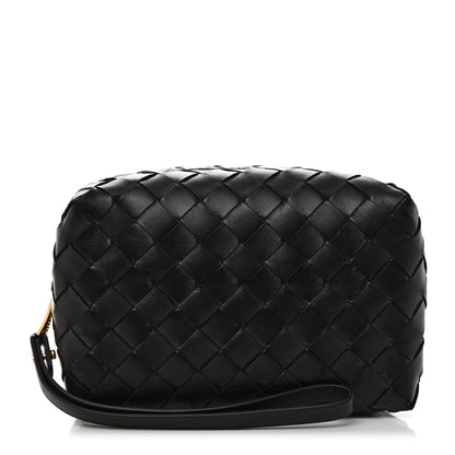 Bottega Veneta Nappa Intrecciato Zip Wristlet Clutch Black 1 of 8