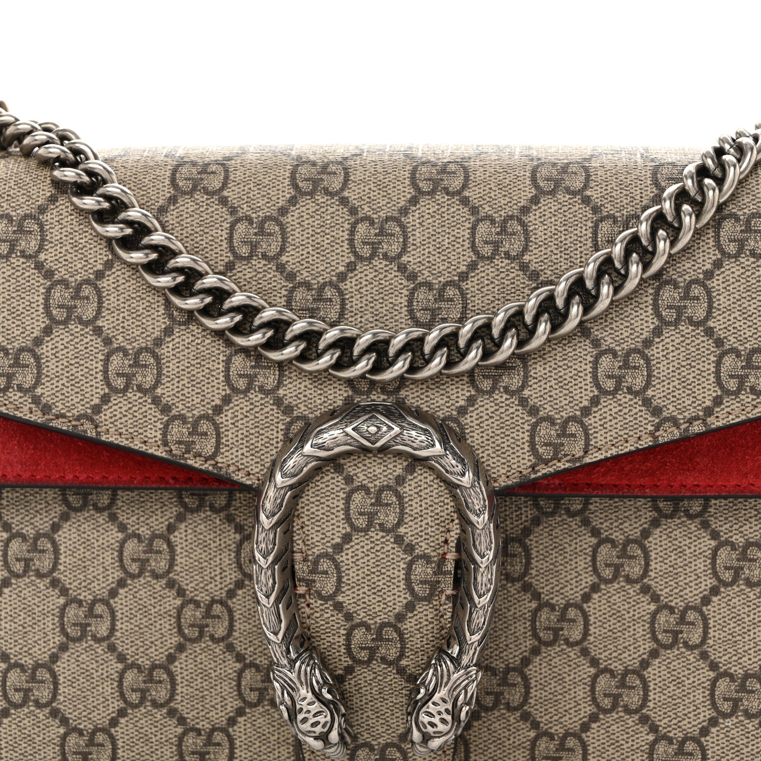 Gucci GG Supreme Monogram Small Dionysus Shoulder Bag Red 9 of 16