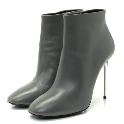 Balenciaga Calkfskin Round Toe Steel Transparent Heel 110mm Booties 39 Asphalte 2 of 8