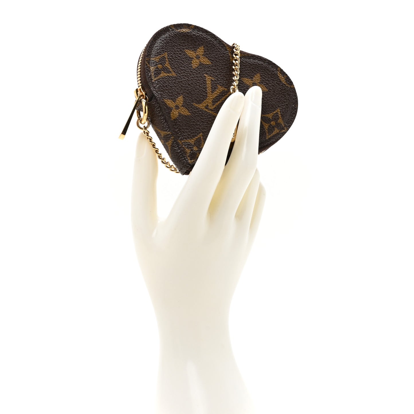 Monogram Leopard Coeur Heart Coin Purse Blanc Corail