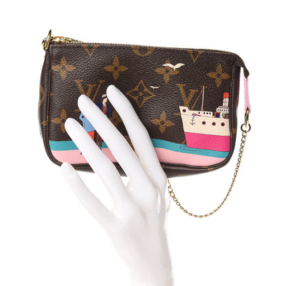 Louis Vuitton Monogram 2016 Christmas Animation Mini Pochette Accessories Rose Ballerine 2 of 6