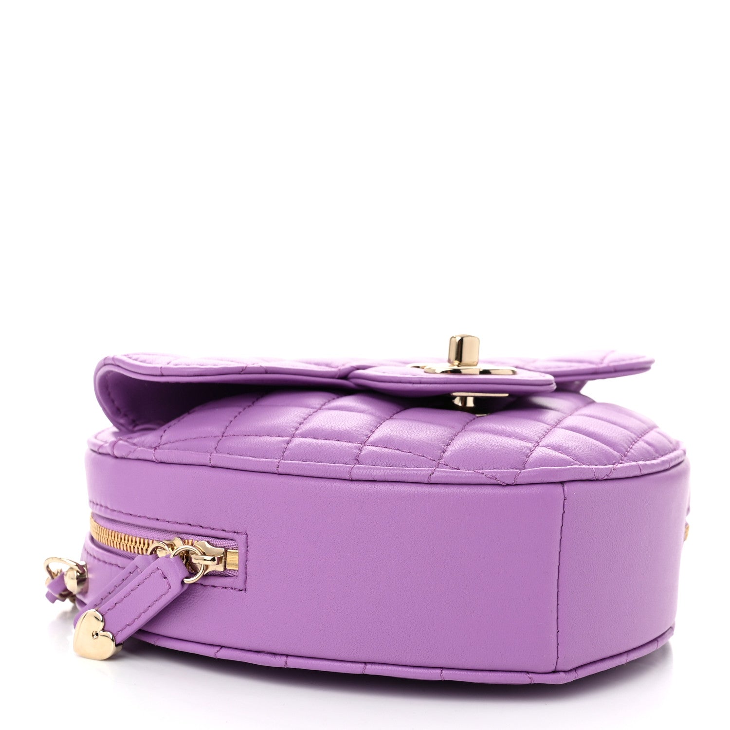 Chanel Lambskin Quilted CC In Love Heart Bag Purple 4 of 10