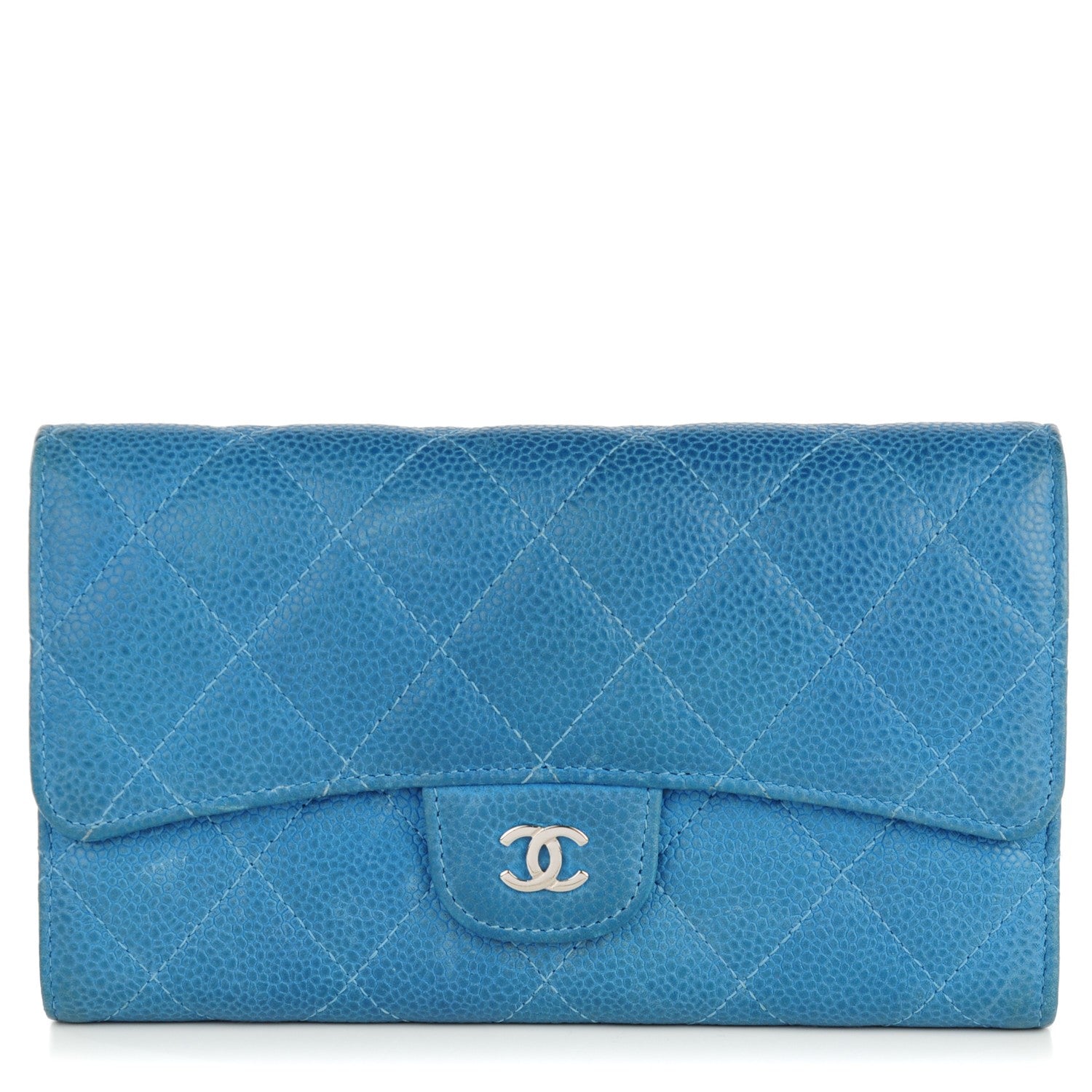 Chanel Iridescent Caviar Quilted Large Flap Wallet Blue 1 of 8