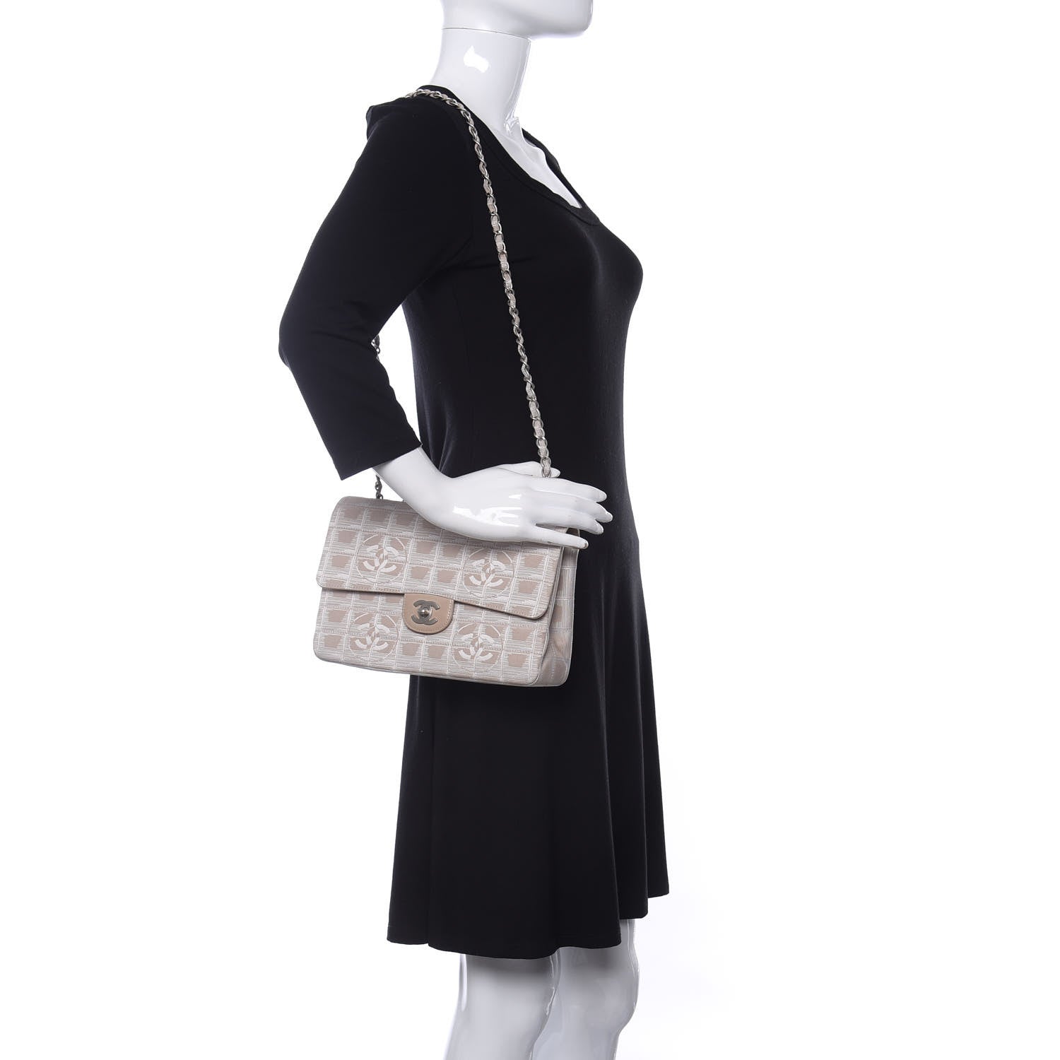 Chanel Nylon Medium Travel Flap Light Beige 2 of 13