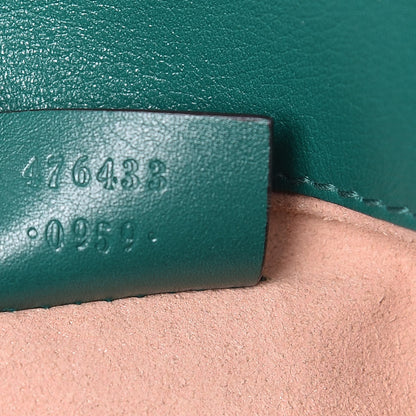 Gucci Calfskin Matelasse Super Mini GG Marmont Shoulder Bag Emerald Green 7 of 11