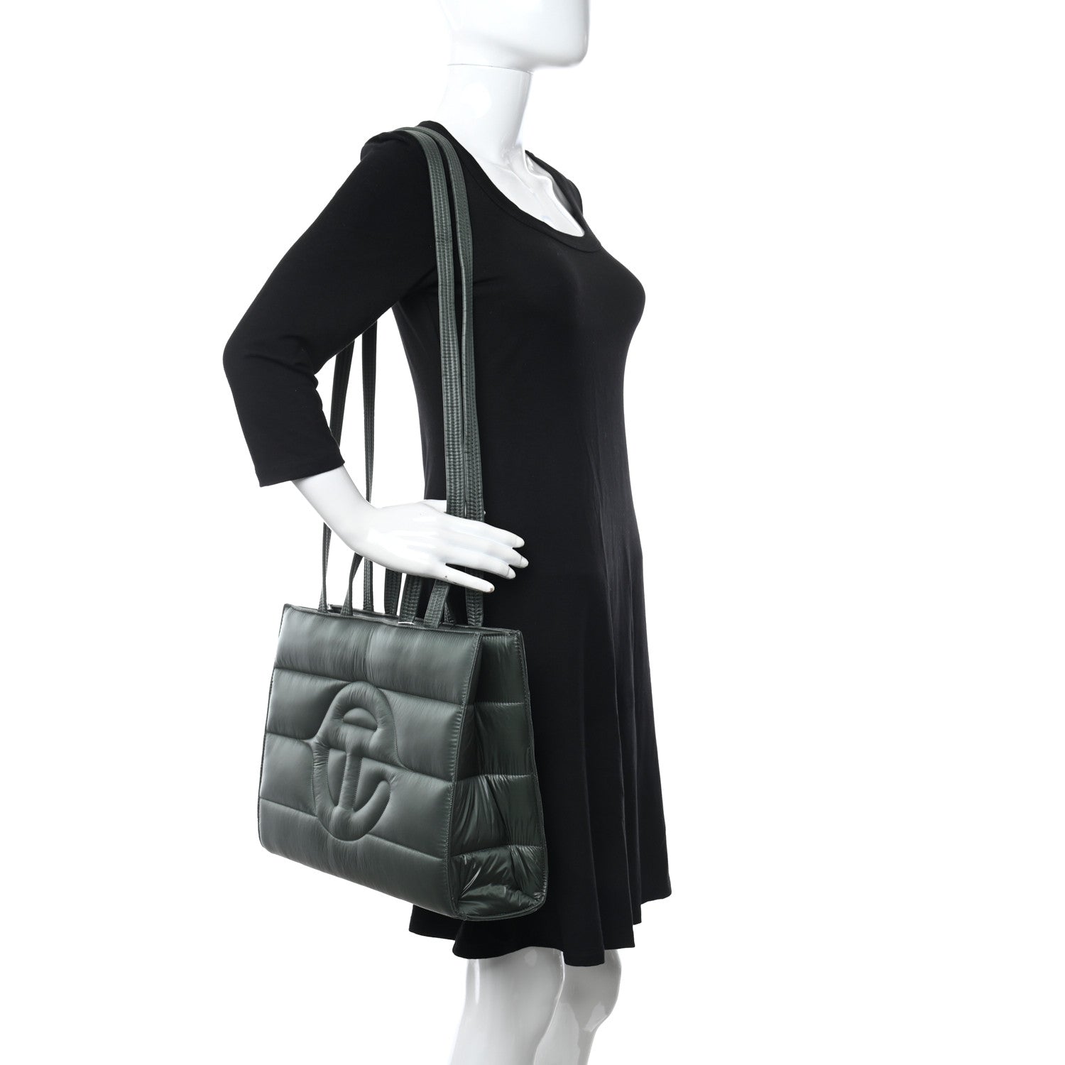 Telfar Nylon Medium Puff Shopping Bag Green 2 of 10