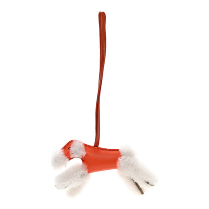 Hermes Milo Lambskin Shearling Budy Charm Orange Poppy 1 of 4
