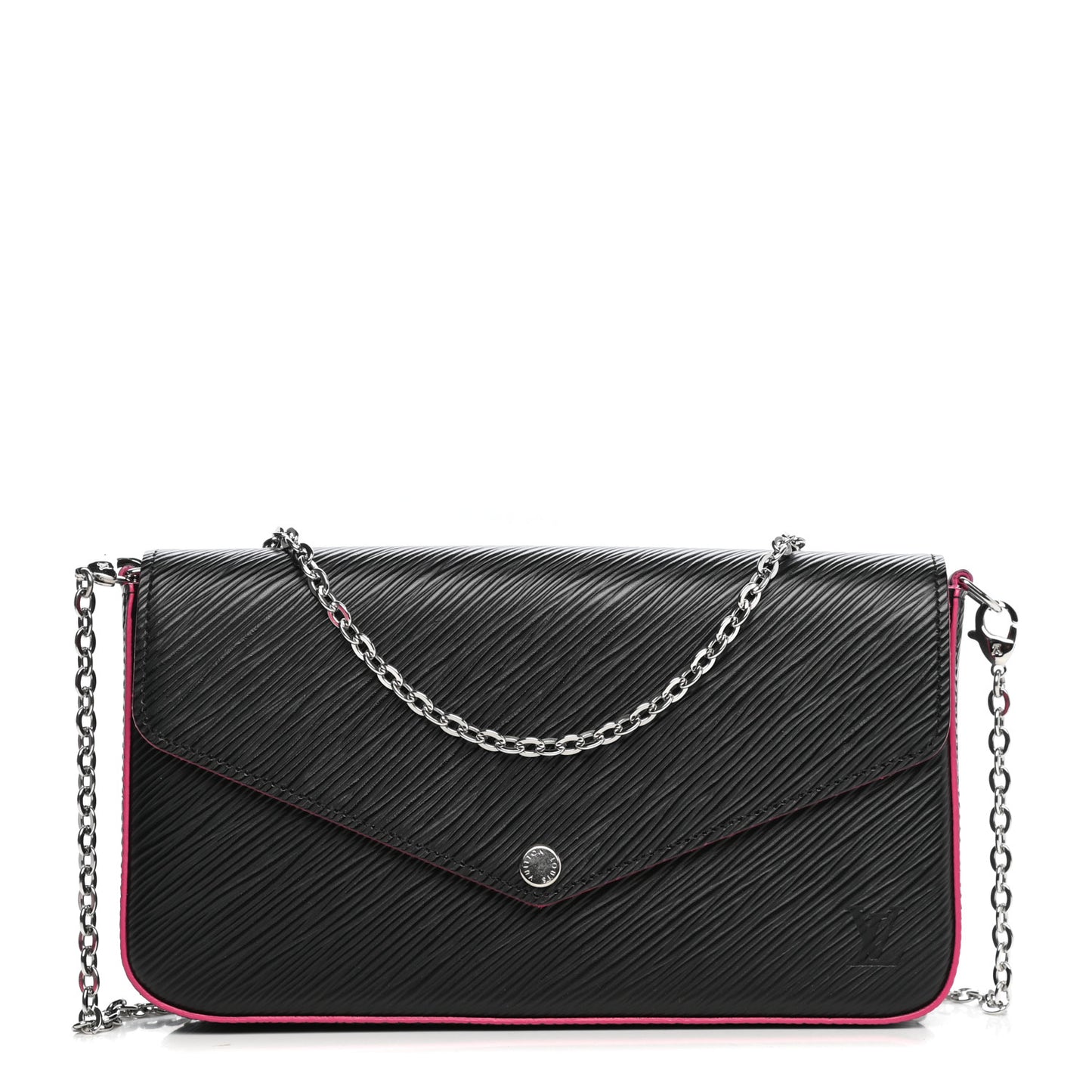 Epi Pochette Felicie Black Hot Pink