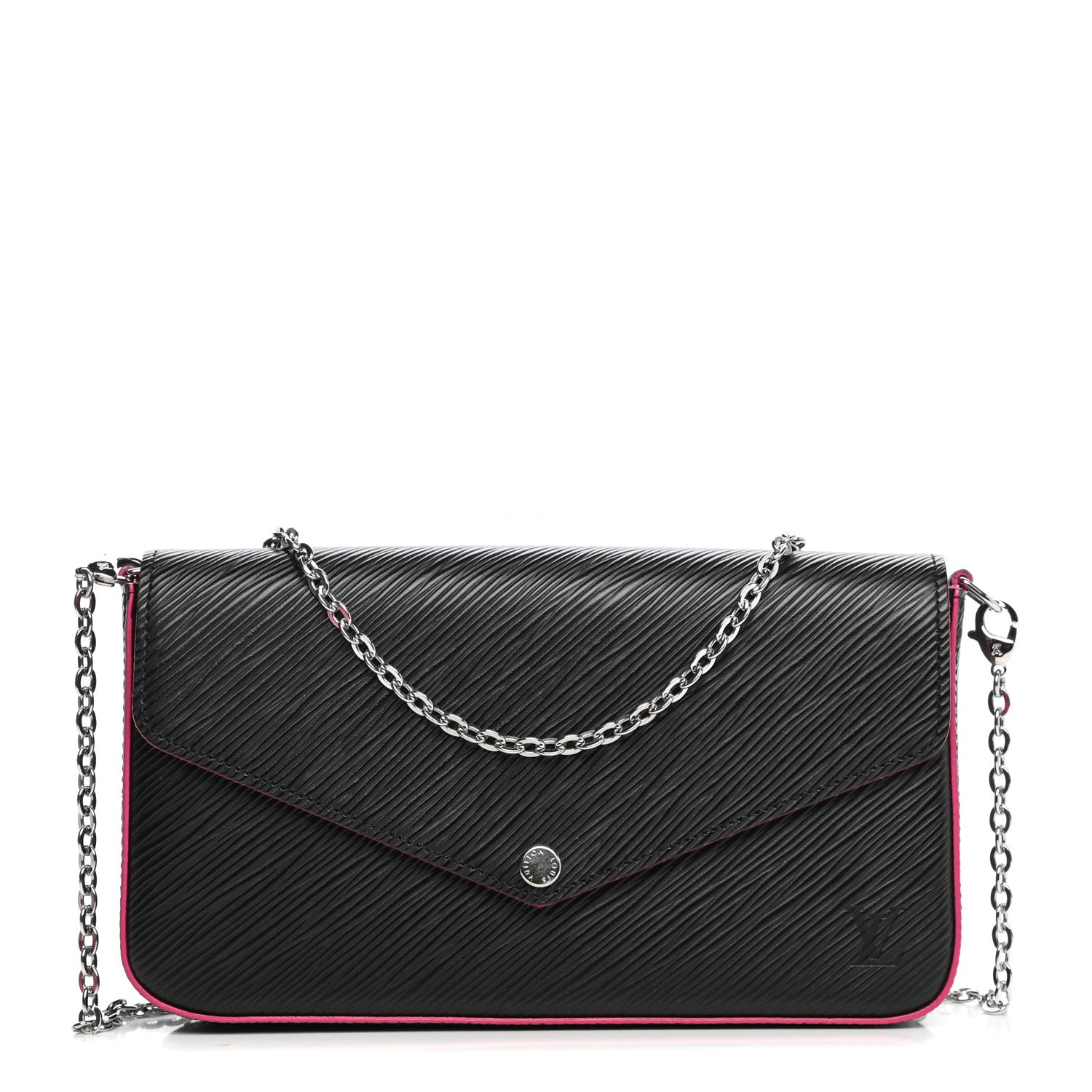 Louis Vuitton Epi Pochette Felicie Black Hot Pink 1 of 12