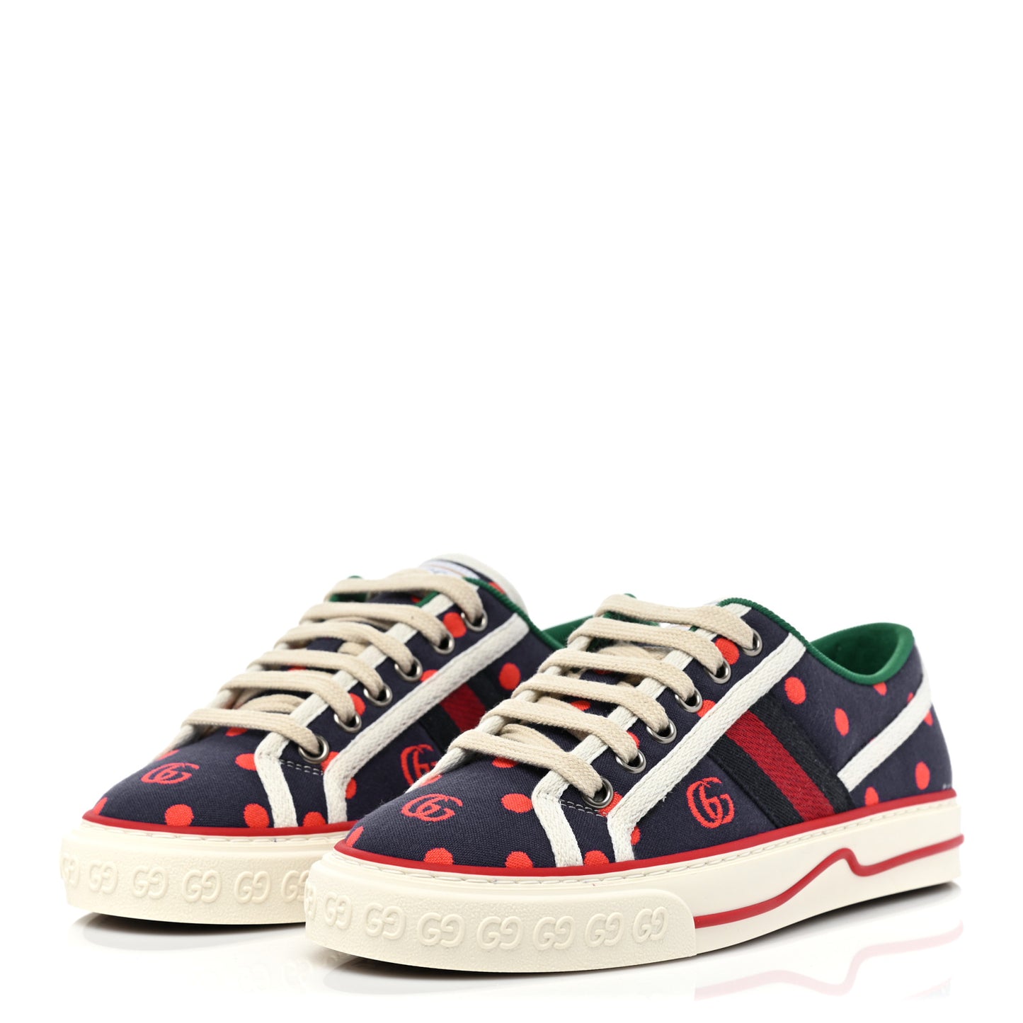 Canvas Web Polka Dot Print Womens 1977 Tennis Sneakers 35 Blue Orange Mystic White