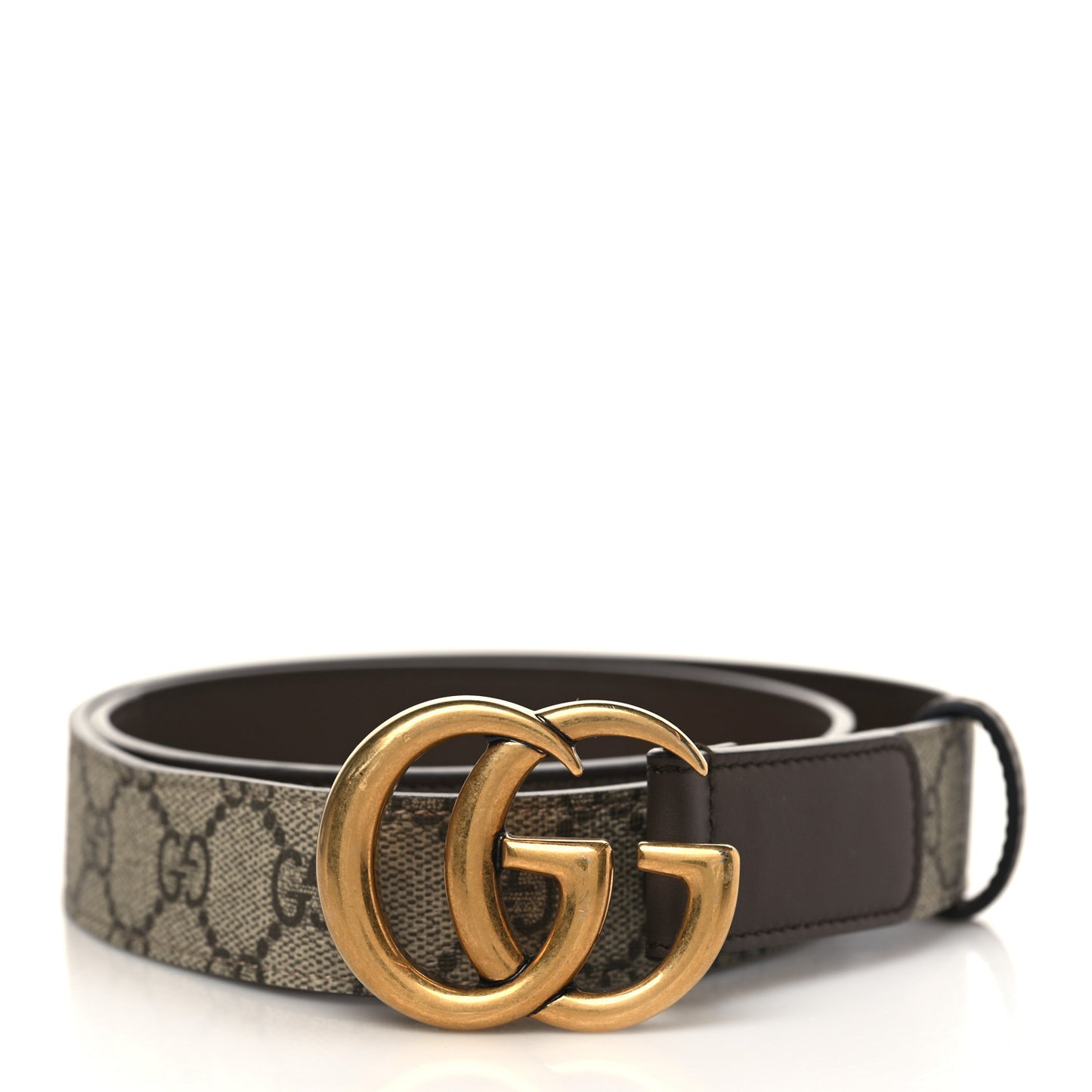 GG Supreme Monogram Matte Plutone Calfskin Double G 30mm Belt 85 34 Beige Ebony New Acero