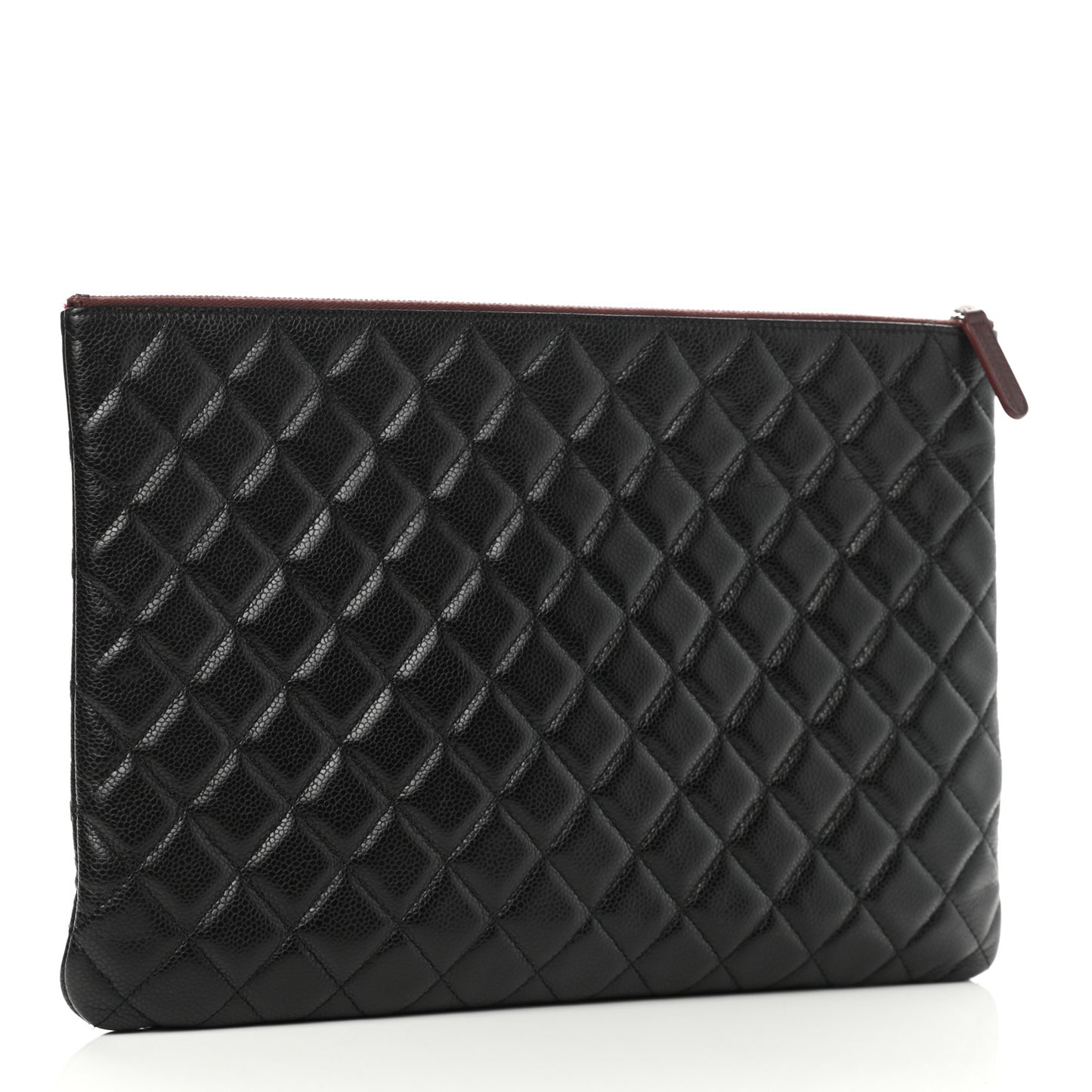 Caviar Quilted Large Cosmetic Case Black