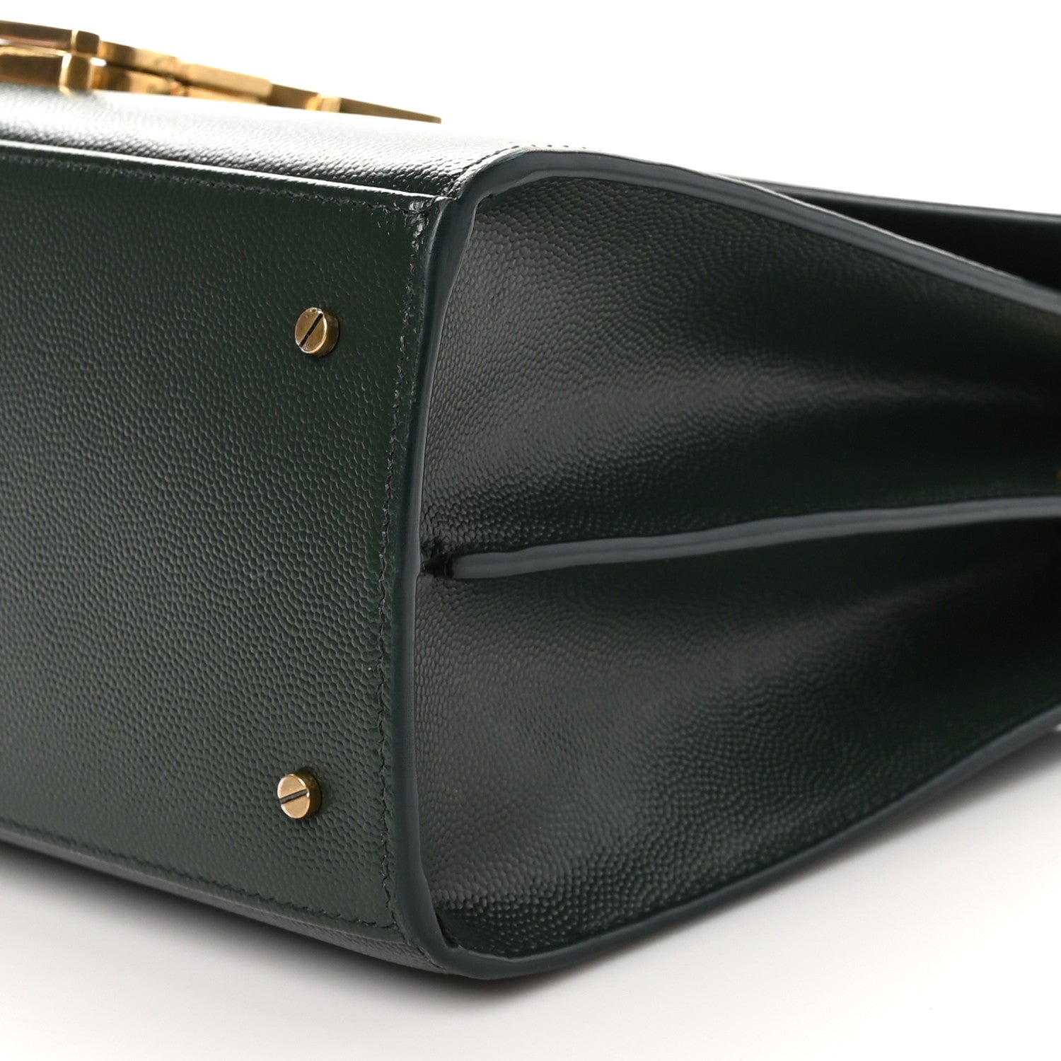 Saint Laurent Grain de Poudre Medium Classic Monogram Cassandra Top Handle Vert Fonce 11 of 11