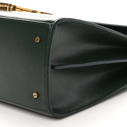 Saint Laurent Grain de Poudre Medium Classic Monogram Cassandra Top Handle Vert Fonce 11 of 11