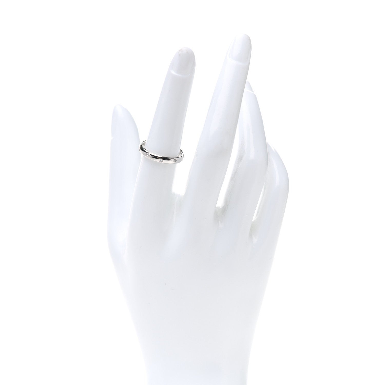 Tiffany Platinum Diamond 3mm Etoile Band Ring 54 7 2 of 5