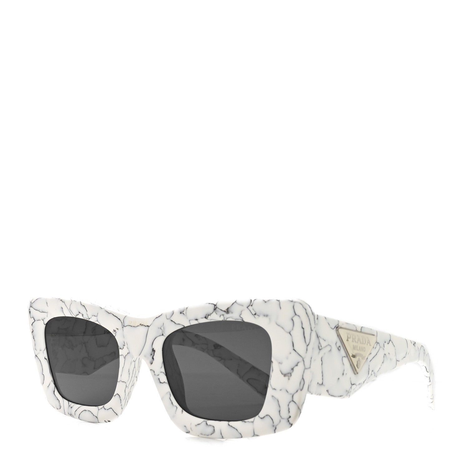 Prada Acetate Symbole Sunglasses SPR 13Z White Marble 1 of 7