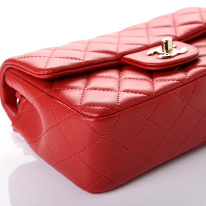 Chanel Lambskin Quilted Mini Rectangular Flap Red 5 of 10