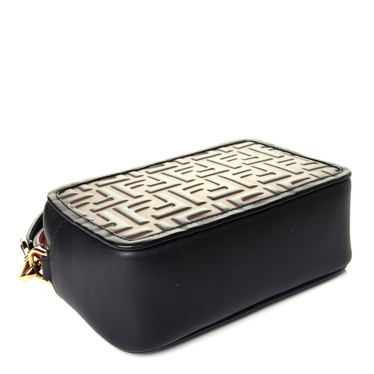 Fendi Vitello Century Bi-Color FF 1974 Embossed Mini Camera Case Maya Black 4 of 9