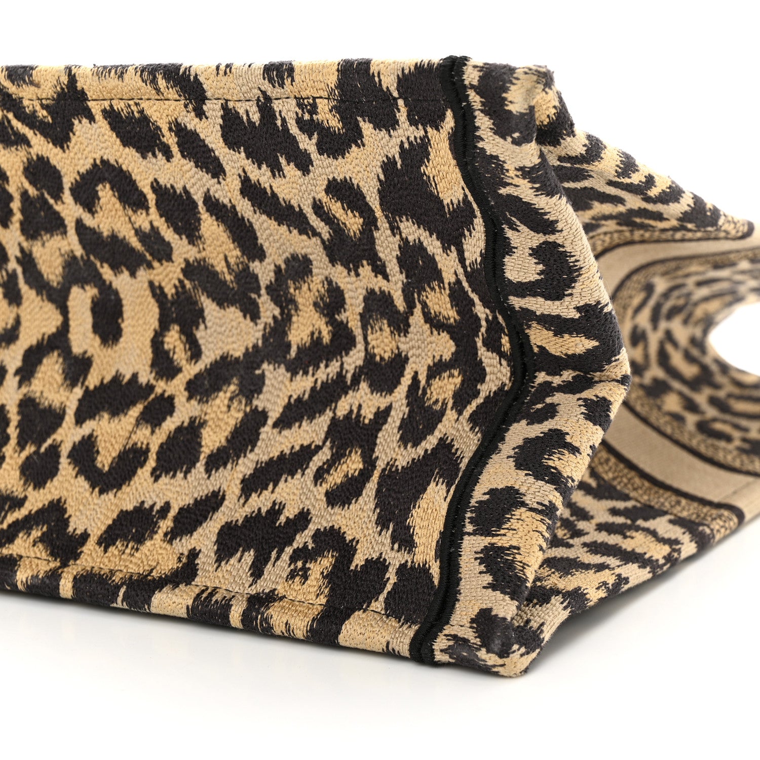 Christian Dior Canvas Mizza Embroidered Large Leopard Book Tote Beige 10 of 11