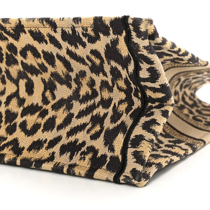 Christian Dior Canvas Mizza Embroidered Large Leopard Book Tote Beige 10 of 11