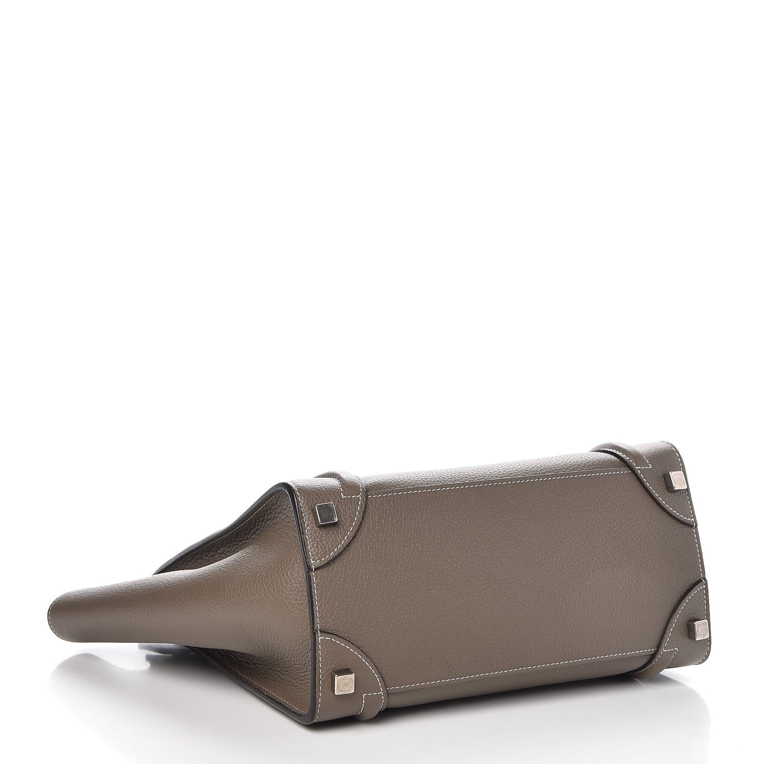 Celine Drummed Calfskin Micro Luggage Souris 4 of 9