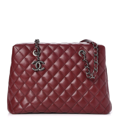 Chanel Caviar Quilted City Shopping Tote Dark Red 1 of 7