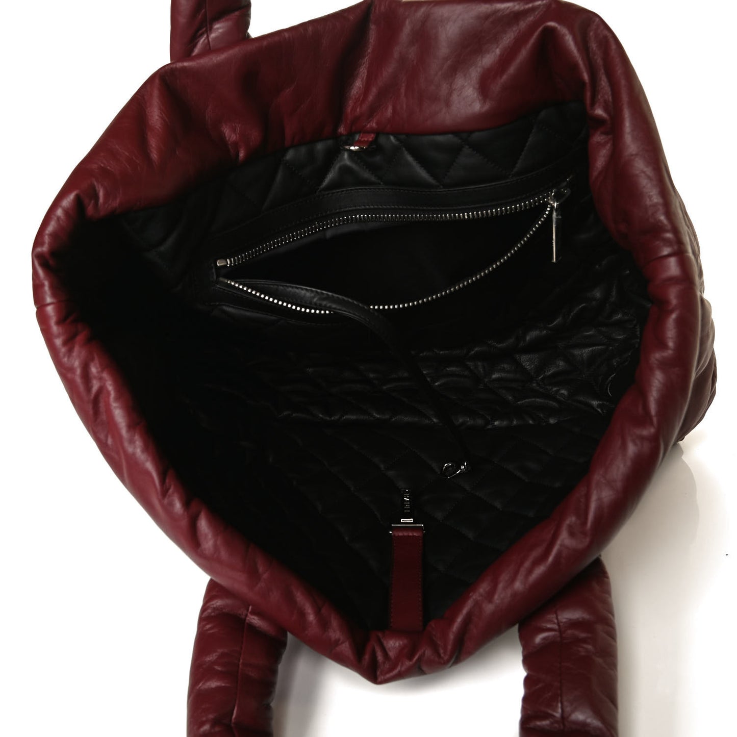 Lambskin Quilted Medium Coco Cocoon Reversible Tote Black