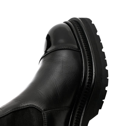 Chanel Calfskin Patent Cap Toe Ankle Boots 39.5 Black 12 of 16
