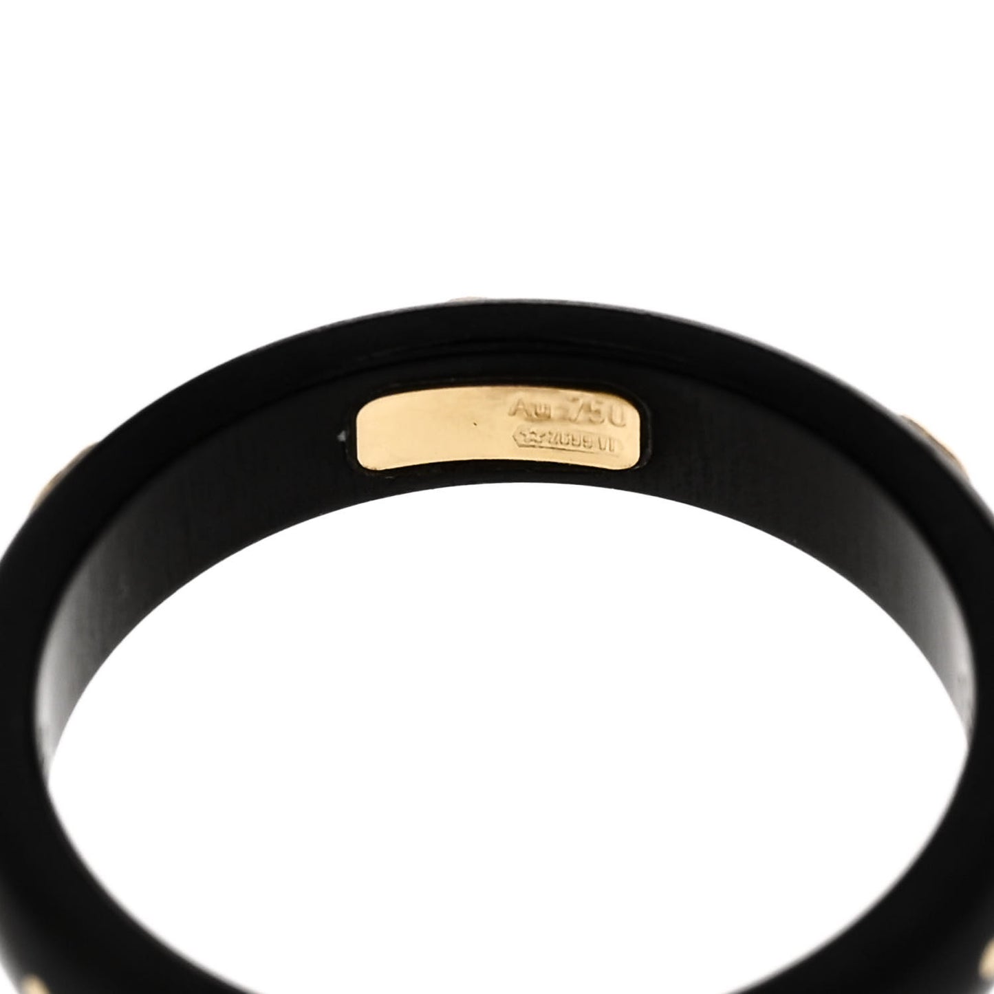 18K Yellow Gold Synthetic Corundum Icon Ring 52 6 Black