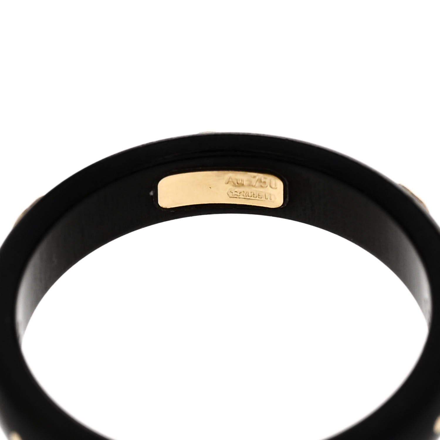 Gucci 18K Yellow Gold Synthetic Corundum Icon Ring 52 6 Black 5 of 7