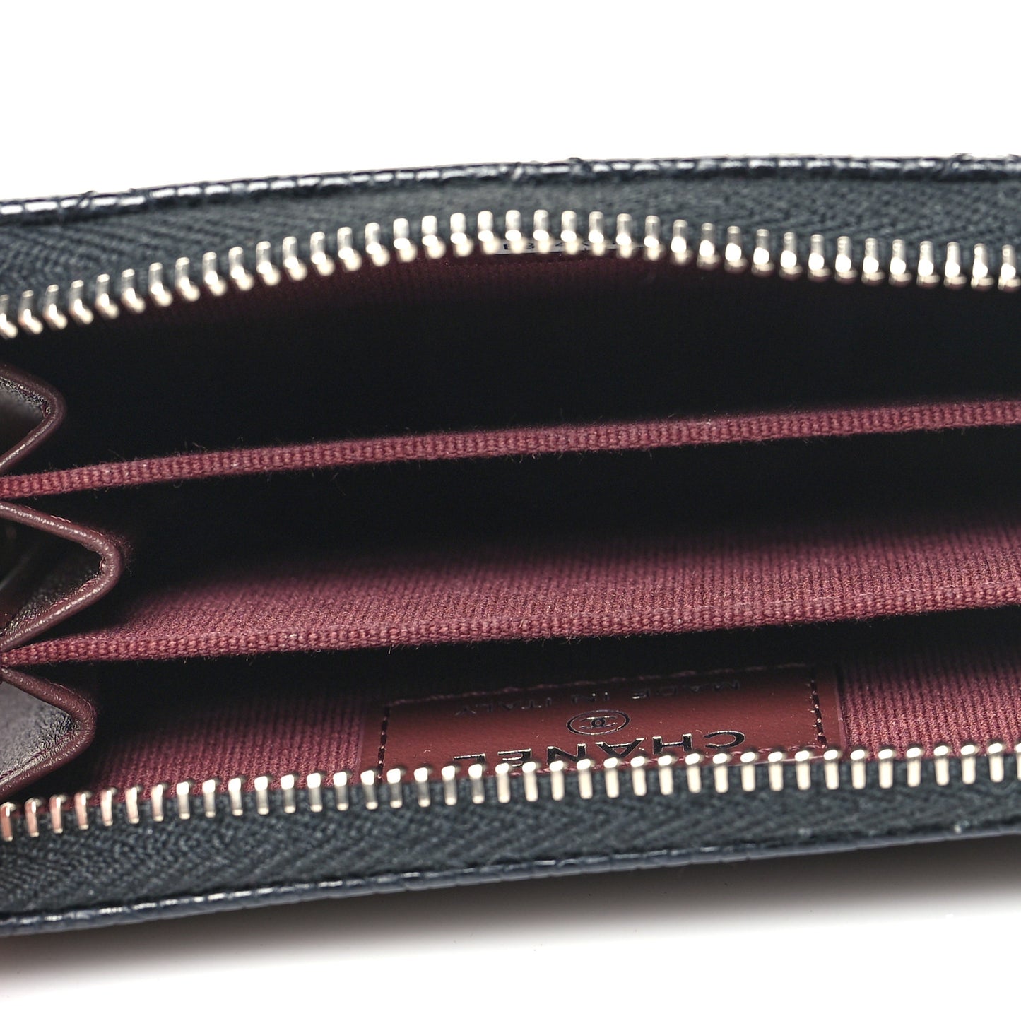 Caviar Quilted Zip Coin Purse Black