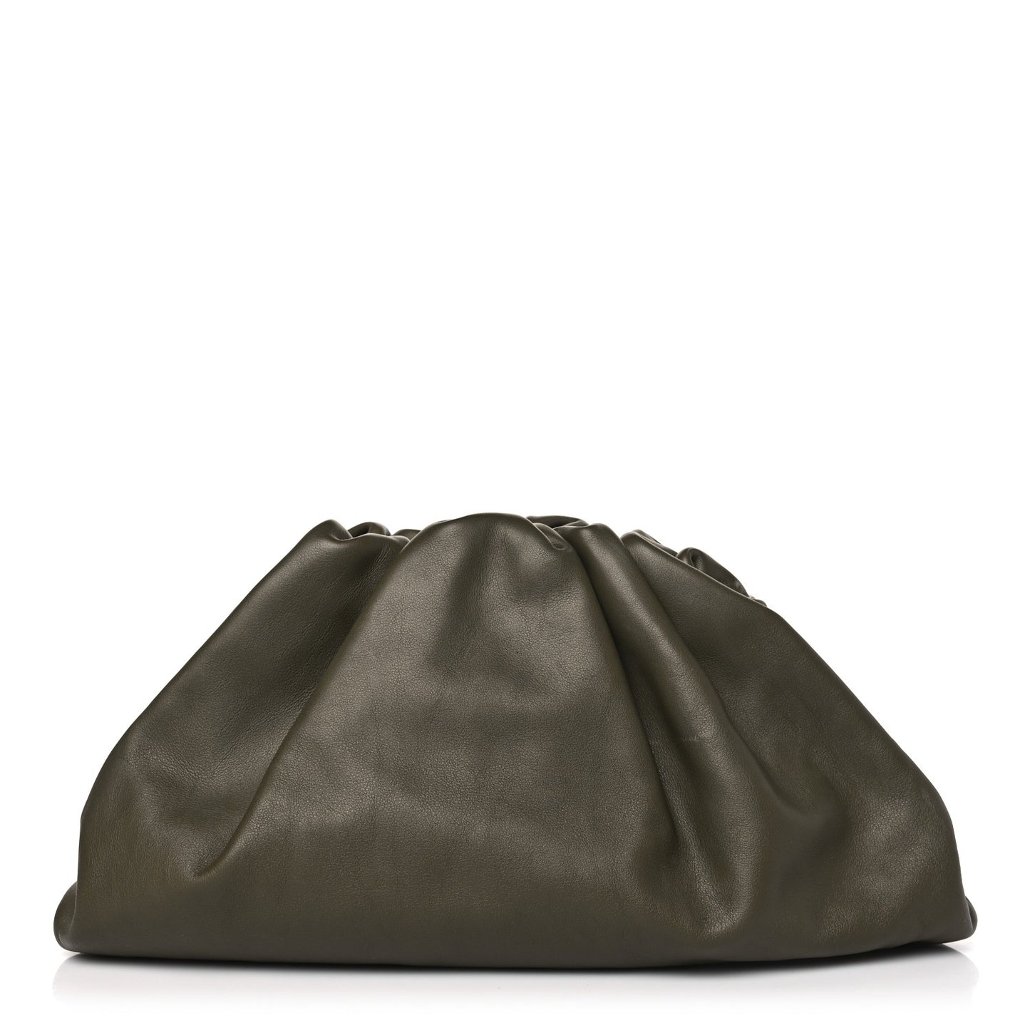 Smooth Butter Calf The Pouch Oversized Clutch Kaki Fondent