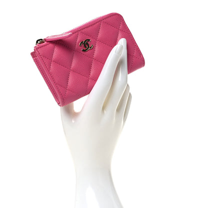Chanel Caviar Quilted Zipped Key Holder Case Pink 2 of 9