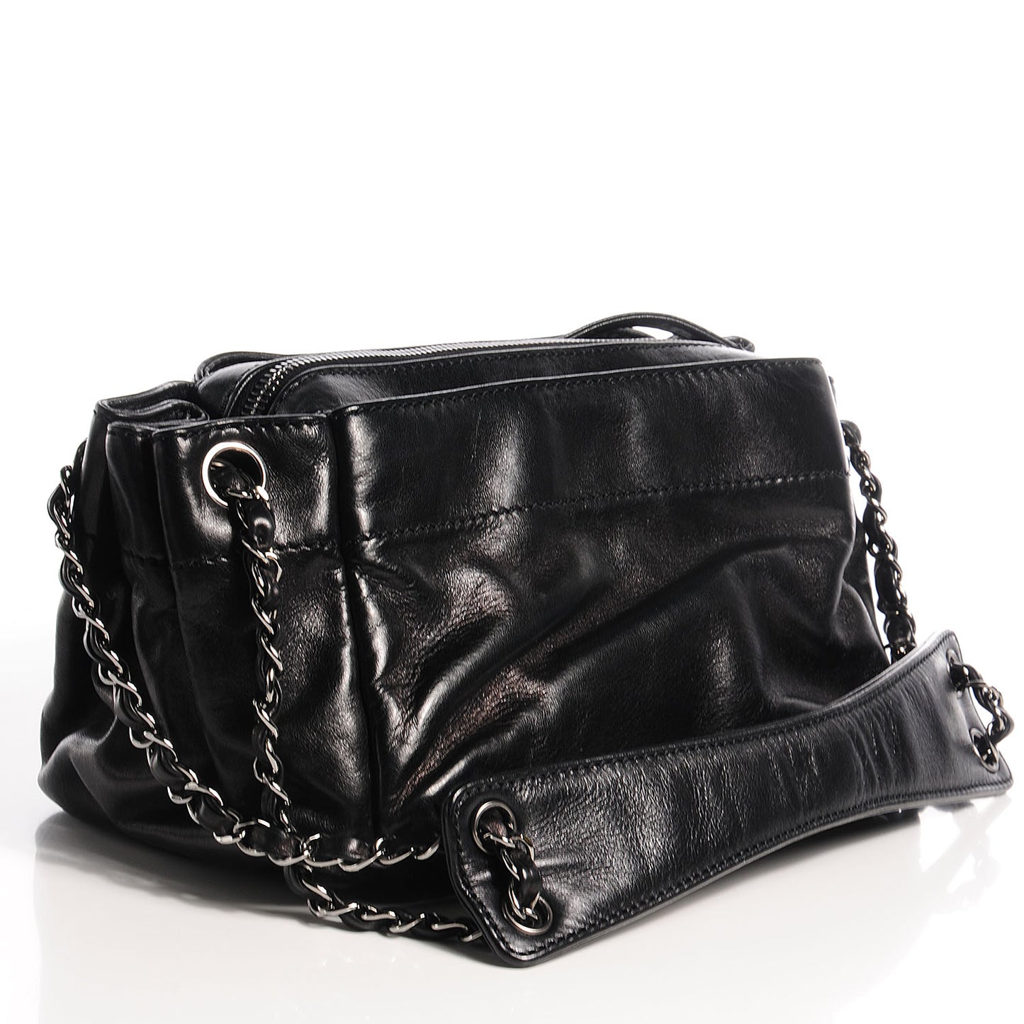 Lambskin Rock and Chic Shoulder Bag Black