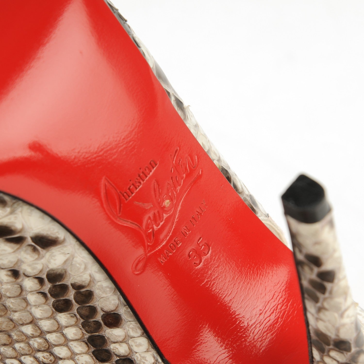 Christian Louboutin Python Horatio 120 Pumps 35 Roccia Natural 6 of 6