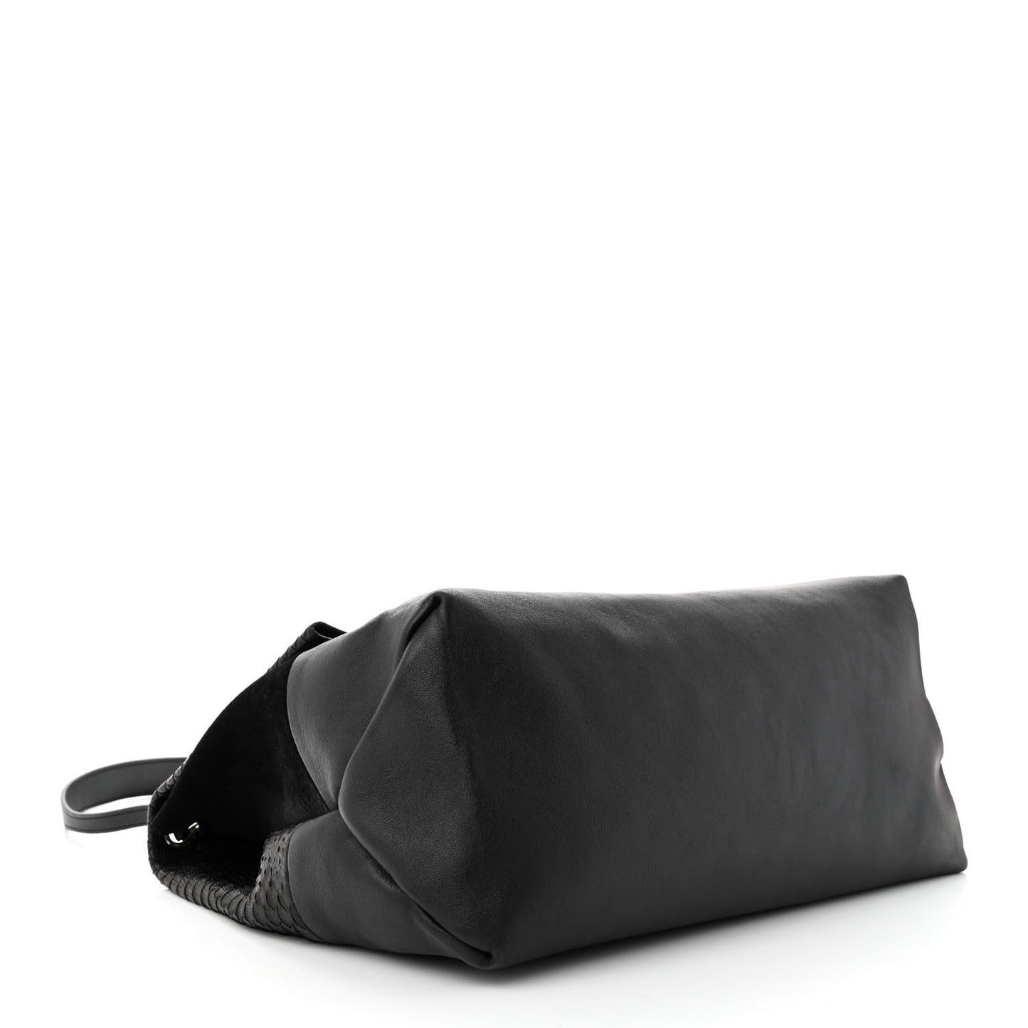 Snakeskin Calfskin All Soft Shoulder Bag Black