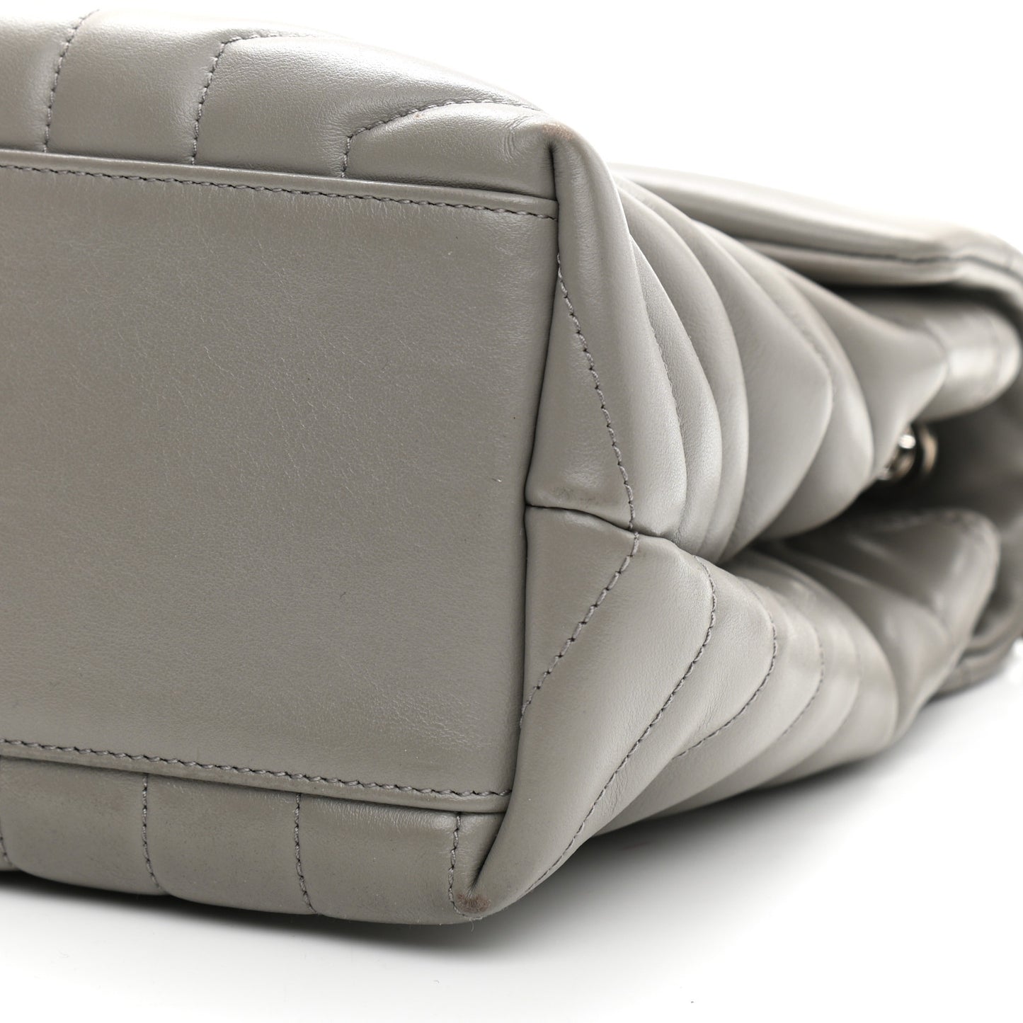 Calfskin Y Quilted Monogram Medium Loulou Chain Satchel Granite