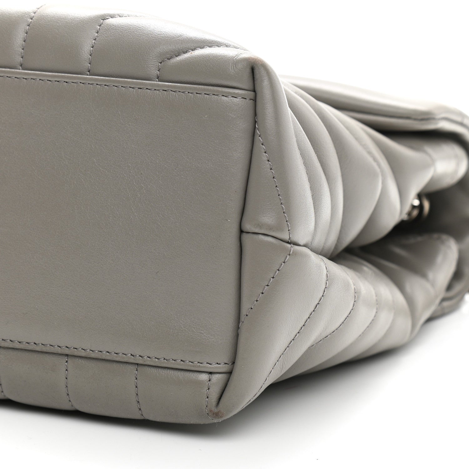 Saint Laurent Calfskin Y Quilted Monogram Medium Loulou Chain Satchel Granite 9 of 9