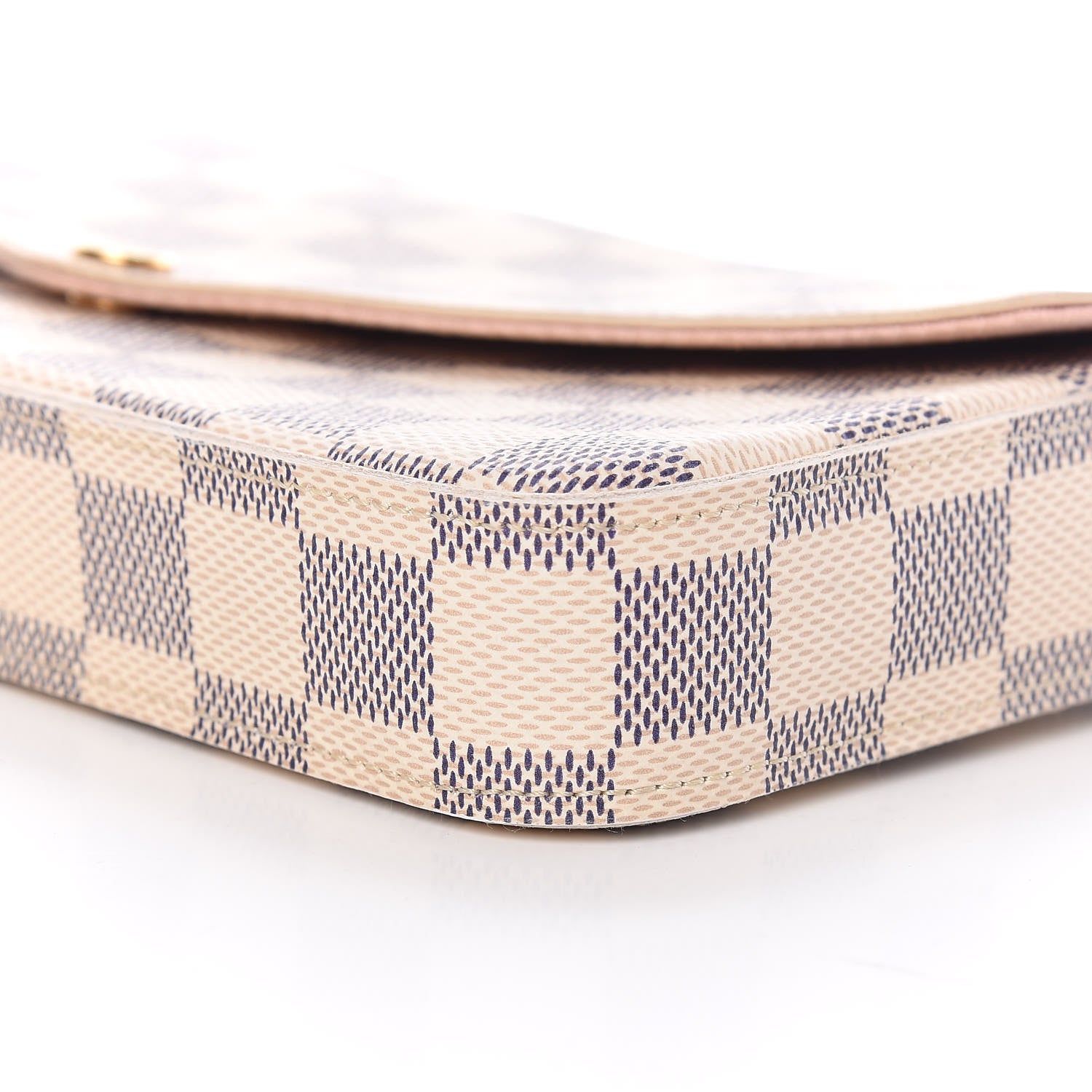 Louis Vuitton Damier Azur Pochette Felicie Chain Wallet Rose Ballerine 9 of 9