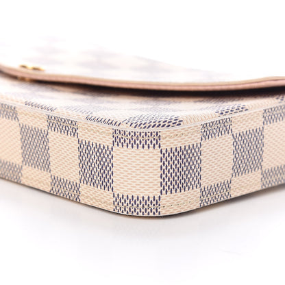Louis Vuitton Damier Azur Pochette Felicie Chain Wallet Rose Ballerine 9 of 9