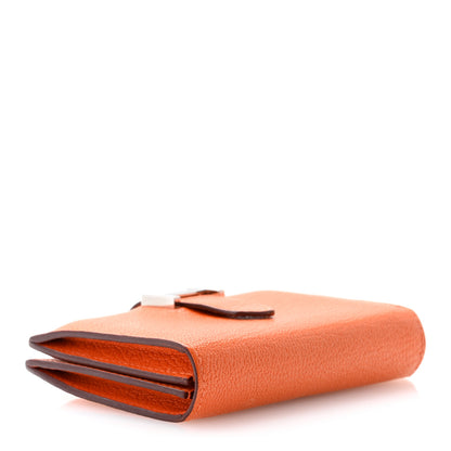 Hermes Chevre Mysore Bearn Card Holder Wallet Orange 4 of 11
