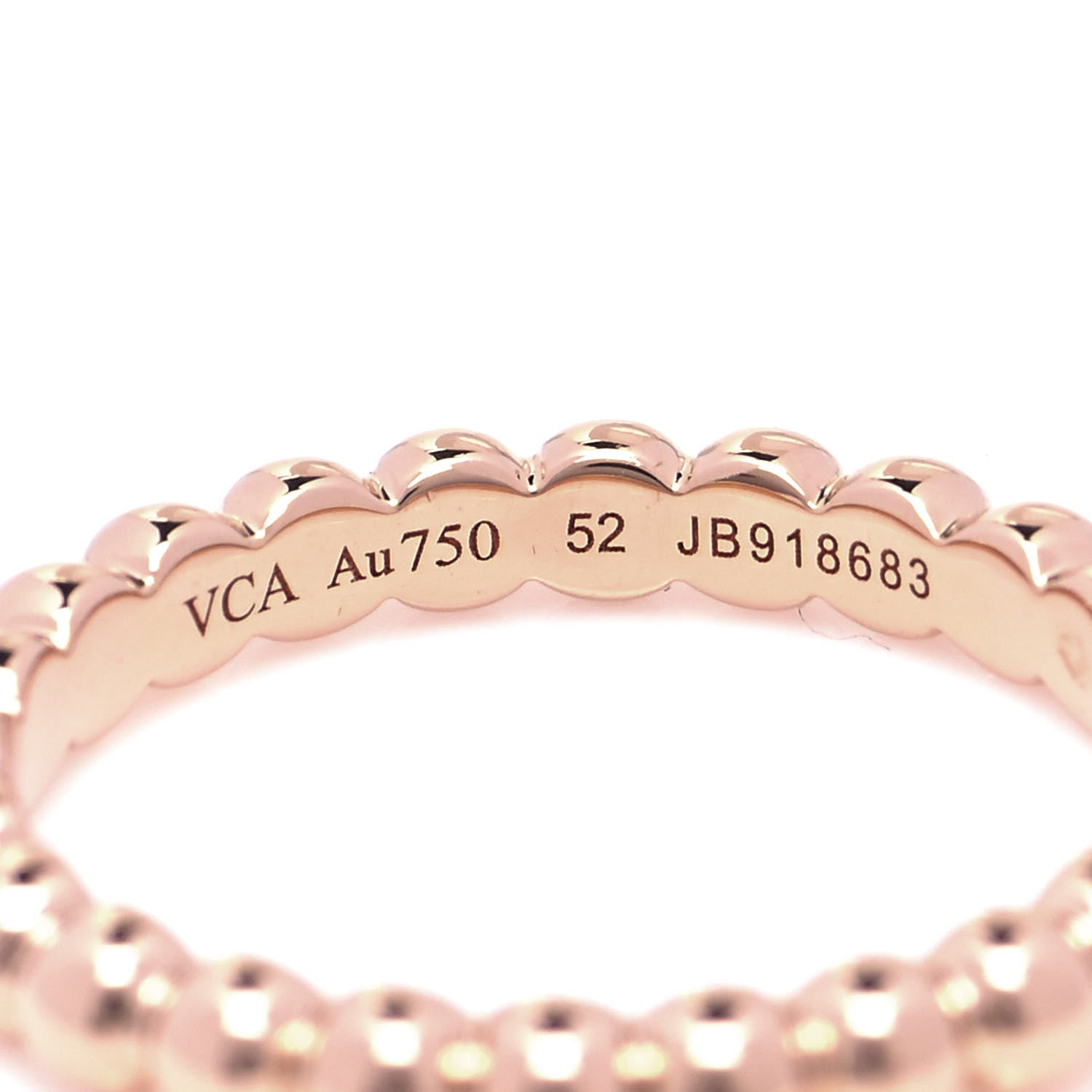 Van Cleef & Arpels 18K Rose Gold Medium Perlee Ring 52 6 4 of 5