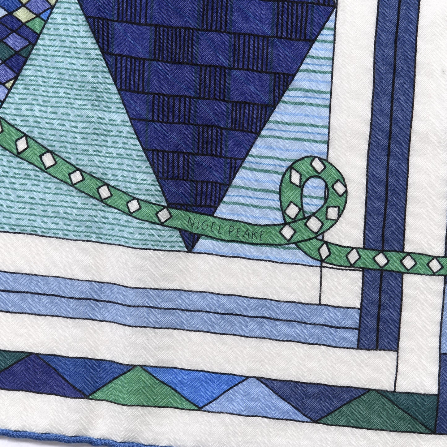 Cashmere Silk Patchwork Horse Shawl 140 Turquoise Vert Bleu