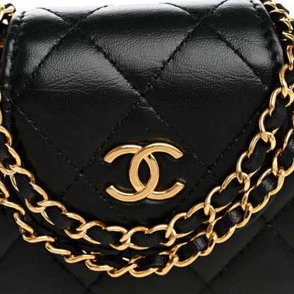 Chanel Lambskin Quilted Mini Accordion Clutch With Chain Black 8 of 11