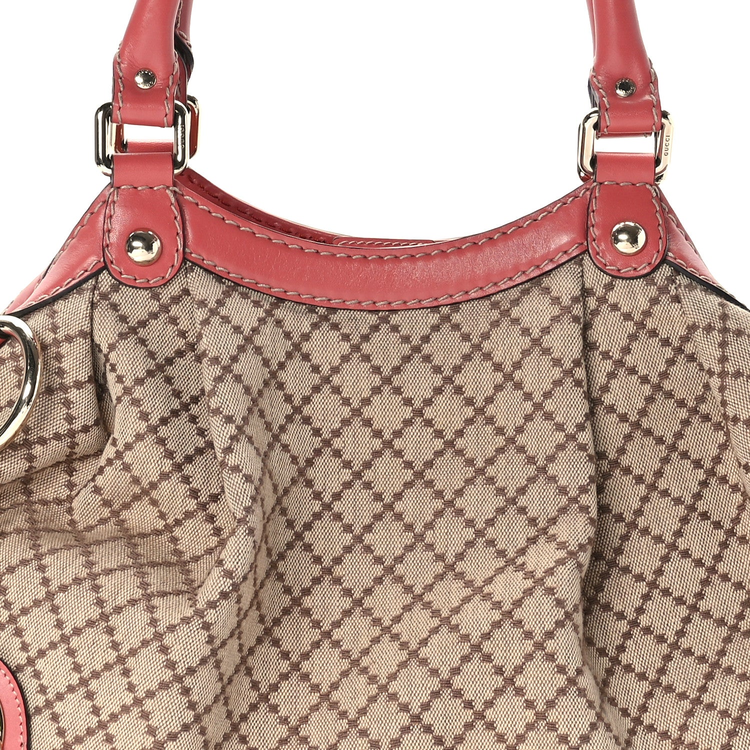 Gucci Monogram Margaux Calfskin Medium Sukey Tote Coral 7 of 11