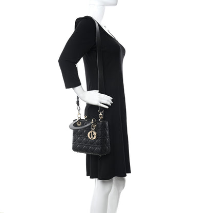Christian Dior Lambskin Cannage Small My ABCDior Lady Dior Black 2 of 11